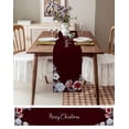 thumbnail image 3 of Red Christmas Burlap-Cotton Table Runner 72 Inches Long,Xmas Poinsettia Grey Botanical Farmhouse Table Runners,Outdoor Dining Tablecloths Decor for Baby Shower Party Wedding 16x72, 3 of 9