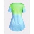 thumbnail image 2 of Camiseta de Talla Extra de Color Degradado con Estampado de Rosa Rosegal Camisetas tallas grandes, 2 of 5