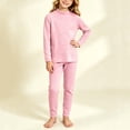 thumbnail image 2 of hotojiny 2PCS Children Thermal Set Base Layer Mock Neck Long Sleeve Top Comfy Long Pants Soft Skinny Kids Outfit(Pink,3-4 Years), 2 of 8