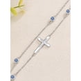 thumbnail image 5 of CACA LADY Cross Bracelet Light Blue Bracelet 925 Sterling Silver December Birthstone Anniversary Jewelry for Mom Women Wife, 5 of 6