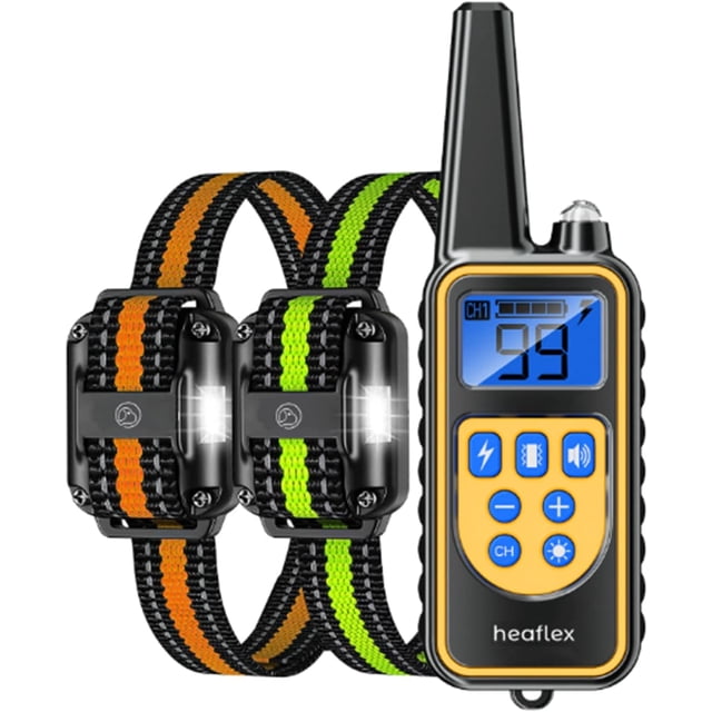 Three TreeDog Shock Collar with Remote, Dog Training Electric Collar, Waterproof Rechargeable, 1640ft Dog Shock Collar with LED Light, Beep, Vibration, Shock for Medium