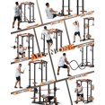 thumbnail image 2 of YUSAZENS Multi Box Carbon Steel Fly Squat Training Rack Heavy Duty Home Gym Full Body Strength Workout Equipment Orange Black, 2 of 7