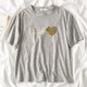thumbnail image 1 of Camiseta negra de latido del corazón para mujer, Tops gráficos de estilo coreano Harajuku de los años 90 para mujer, camiseta Kawaii Y2K para mujer, envío directo, 2022, 1 of 4