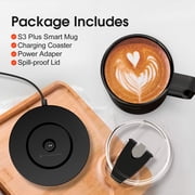 Vsitoo S3 Plus 14oz Self-Heating Coffee Mug, Smart Temperature Control Mug with Rechargeable Base, Black