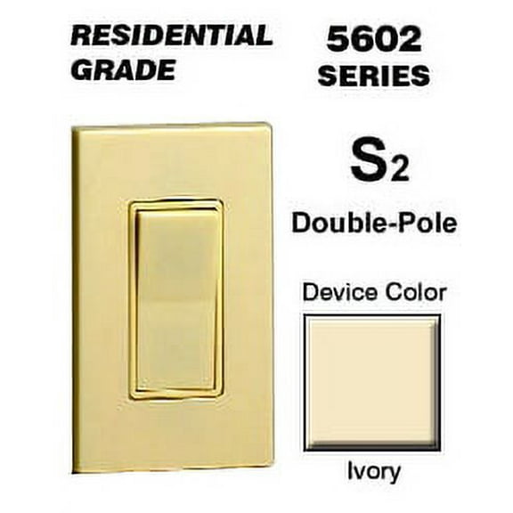 Leviton 5602-2I 15 Amp Double-Pole Decora Rocker Switch Residential