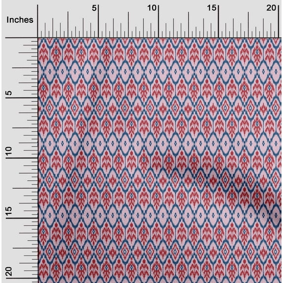 oneOone Georgette Viscose Fabric Geometric Ikat Print Fabric By Yard 42 Inch Wide