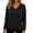 Black, variant on Luvrsol Women Blouses Casual Solid Short Long V-Neck Tops Pullover Daily Shirts S-2XL