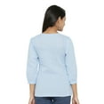 thumbnail image 2 of Yash Gallery Women's Cotton Embroidered Straight Top (Light Blue), 2 of 5