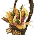 thumbnail image 6 of Northlight Autumn Harvest Hanging Basket with Artificial Foliage and Checkered Bow - 22", 6 of 6