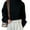 Black, variant on Women's Crop Top Soft Pullover Sweater Zip Spring Fall Loose Oversized Warm Knit High Neck Short Winter White Small-Large