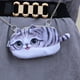 thumbnail image 3 of Tholdsy Simulación 3D Cute Round Short Cats Plush Pencil Pen Bags Zipper Hand Purse Carpetas de archivos, 3 of 6