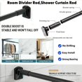 thumbnail image 4 of Mxdfafa No Drill Tension Rod - Extra Long Room Divider 43-122inch, Adjustable Spring Shower Curtain Rod for Closet/Balcony, Non-slip Telescopic Pole (Black), 4 of 6