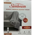 thumbnail image 3 of Sunbeam Nordic Premium Electric Heated Throw Blanket with 4 Heat Settings Controller, 4-Hour Auto Shut-Off, Overheat Protection UL Certified (50" x 60", Blue) (Grey), 3 of 5