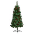 thumbnail image 3 of Nearly Natural 5' Pine Artificial Christmas Tree Prelit 110 Warm White LED Lights, 3 of 12