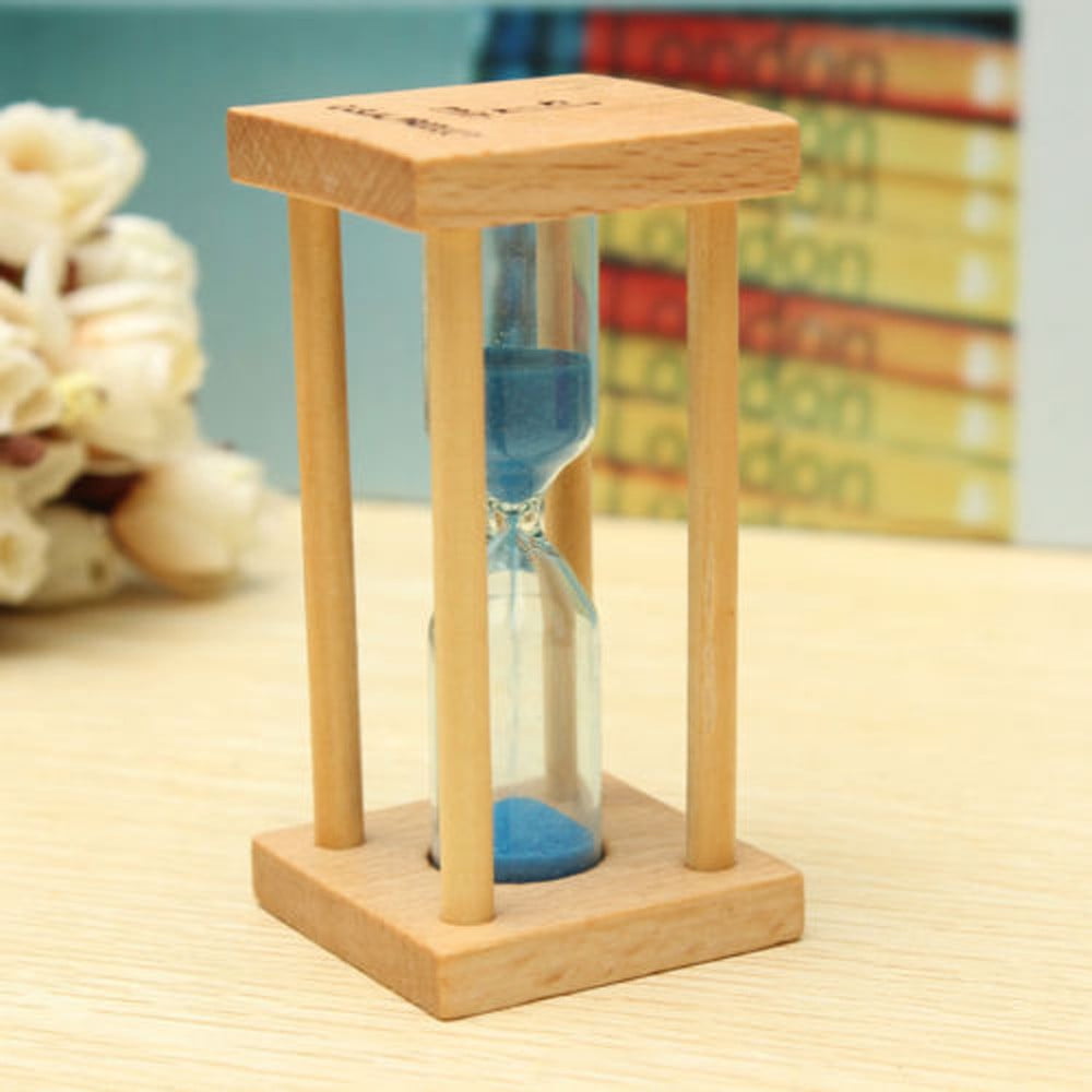 10 Minutes Wood Frame Sand Timer with Yellow Sand Hourglass for Training 