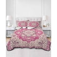 thumbnail image 3 of Boho Pink Full Size Down Alternative Comforter,Lightweight Comforter Quilt Bedding Set with Pillow Shams Middle Century Boho Geometric Abstract Southwestern Bed Comforter Duvet Insert 78"x90", 3 of 7