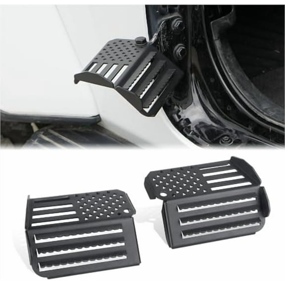 Foot Pegs with US Flag for Wrangler JK JL Gladiator JT 2007 to 2025 Door Hinge Footrests with Anti-Slip Surface & 120°Ergonomic$$Vehicle Parts & Accessories