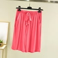 thumbnail image 5 of Ahabrexf Soft Pajama Pants for Women Loose Linen Short Sleeve Solid Color Pajama Set 2 Pc, 5 of 7