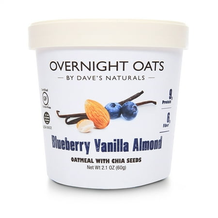 Dave's Gourmet Blueberry Vanilla Almond Overnight Oats 2.1 oz Cup - Pack of (Best Oats For Overnight Oats)