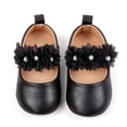 thumbnail image 7 of BOBOGOJP Baby Girls Dress Shoes Bowkont Mary Jane Flats Non-Slip Lightweight Soft Sole Toddler First Walkers Princess Wedding Shoes Black for Size 3, 7 of 7