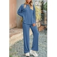 thumbnail image 5 of PRETTYGARDEN Women's Two Piece Lounge Sets Matching Long Sleeve Shirts Wide Leg Pants Tracksuits Travel Outfits Fall Clothes, 5 of 10