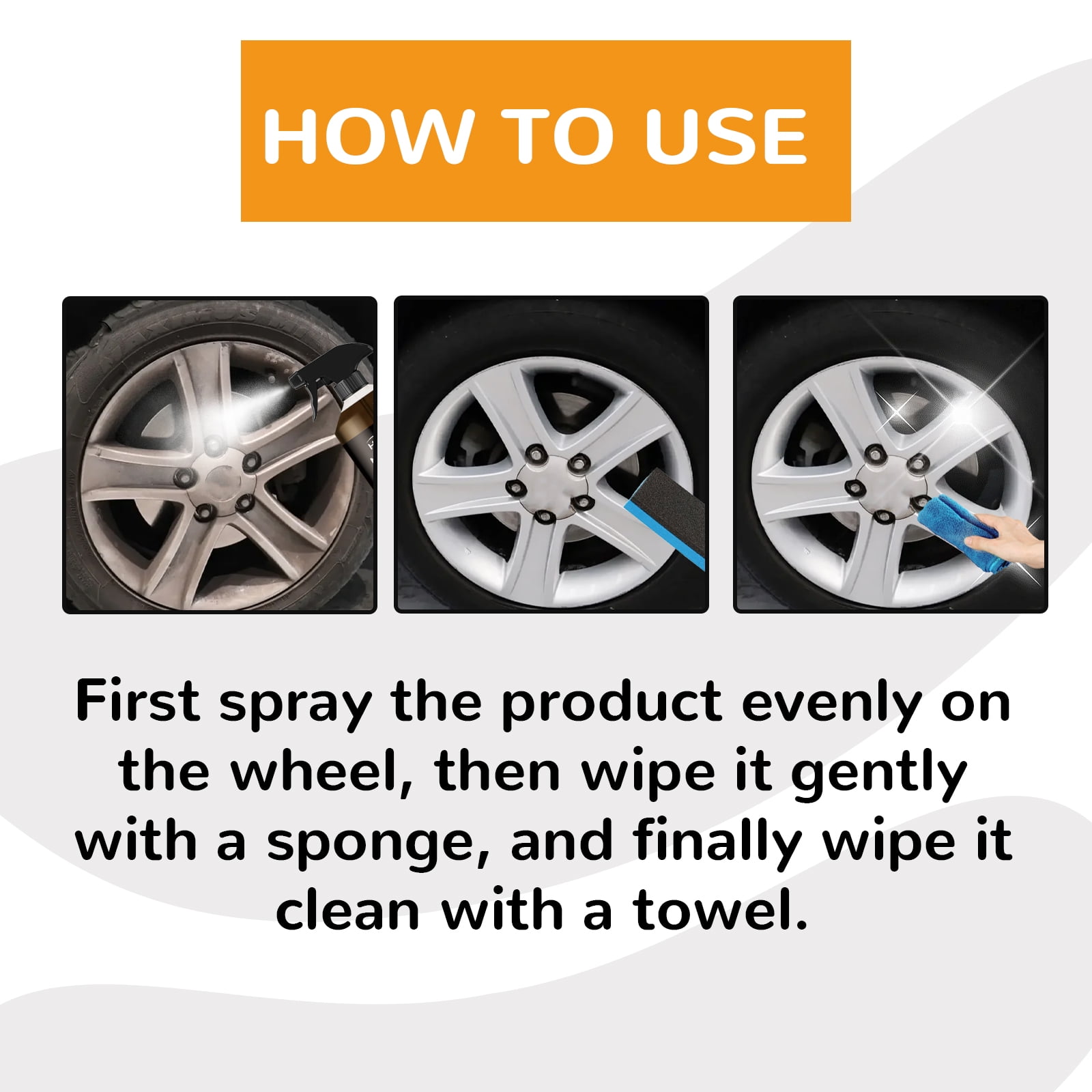 Homonth Non-Acid Wheel Cleaner, Wheel Hub Renovation Cleaning And Polishing Maintenance Multi-Functional Cleaning Agent