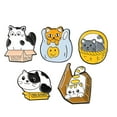thumbnail image 1 of 5x Broches de gato lindo de dibujos animados Zulema Broches de aleación Joyas decorativas para ropa, 1 of 4
