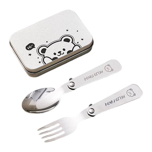 Folding Travel Camping Cutlery Set Portable Utensil Light Weight Metal Fork Spoon Outdoor Flatware Dishwasher Safe