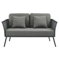 thumbnail image 4 of Modway Stance Outdoor Patio Aluminum Loveseat in Gray Charcoal, 4 of 7