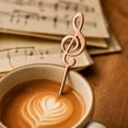 thumbnail image 3 of Coffee Stirring Spoon, Musical Note Shape Metal Dessert Scoop Ice Cream Bar Mixing Utensil Unique Creative Design Aesthetic Tableware Party Beverage Drinkware Gold, 3 of 7