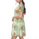 thumbnail image 2 of Balery Tropical Flowers Vestidos sueltos de manga corta para mujer, vestidos de verano 2025, vestidos casuales de corte A con vuelo., 2 of 6