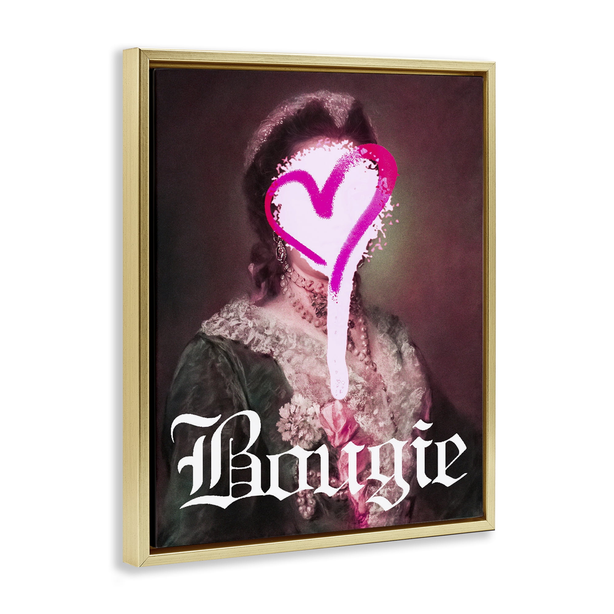 Bougie Classical Portrait Gold Framed Floater Canvas Wall Art, design by Lil' Rue