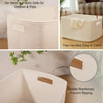 thumbnail image 6 of 118L XXXLarge Cotton Rope Storage Basket, Oversized Blanket Basket, Used for Organizing Dirty Clothes in Living Room, Bedroom, Nursery, Dog Toy Storage Bins, 25" x 17" x 16",White, 6 of 14