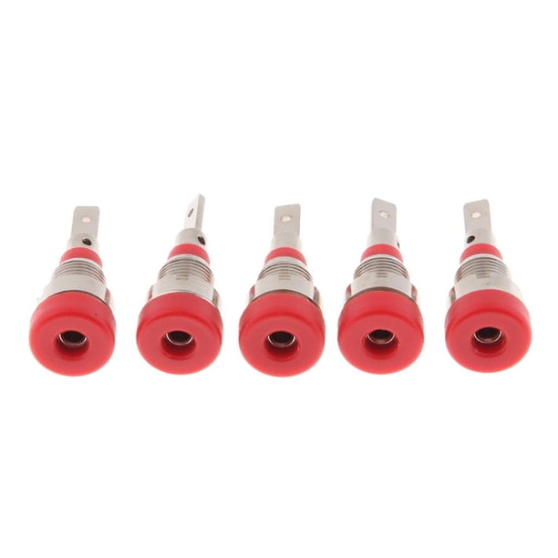 5x Conector De Sonda De Prueba De Montaje En Panel De Conector Banana De rojo