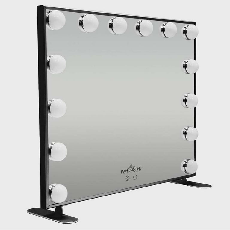 Impressions Vanity Hollywood Touch Duo Tone LED Makeup Mirror, Tabletop  Wall Mount lighted (Black) 