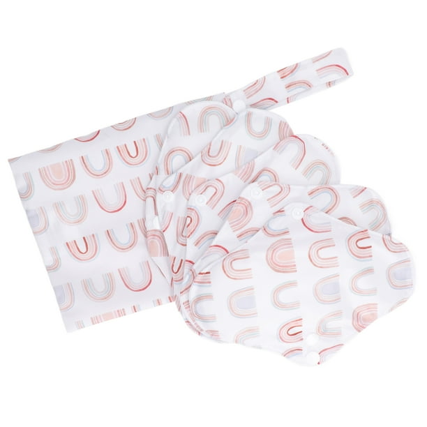 Almohadilla Sanitaria Reutilizable, Saludable, 5 Piezas, Cómoda, Buena Absorción De Agua, Almohadilla Menstrual Lavable, Respetuosa Con El Medio Ambiente Con Bolsa De