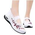 thumbnail image 4 of BRGZLK Orthopedic Shoes for Women Summer Trendy Embroidered Flower Arch Support Walking Sneakers Breathable Comfortable Mesh Slip On Shoes White 5.5, 4 of 6