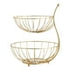 thumbnail image 1 of Toystoory Soporte de cesta de frutas de 2 niveles, estante de almacenamiento de alambre de acero desmontable para verduras Organizadores de utensilios de cocina Oro, 1 of 1