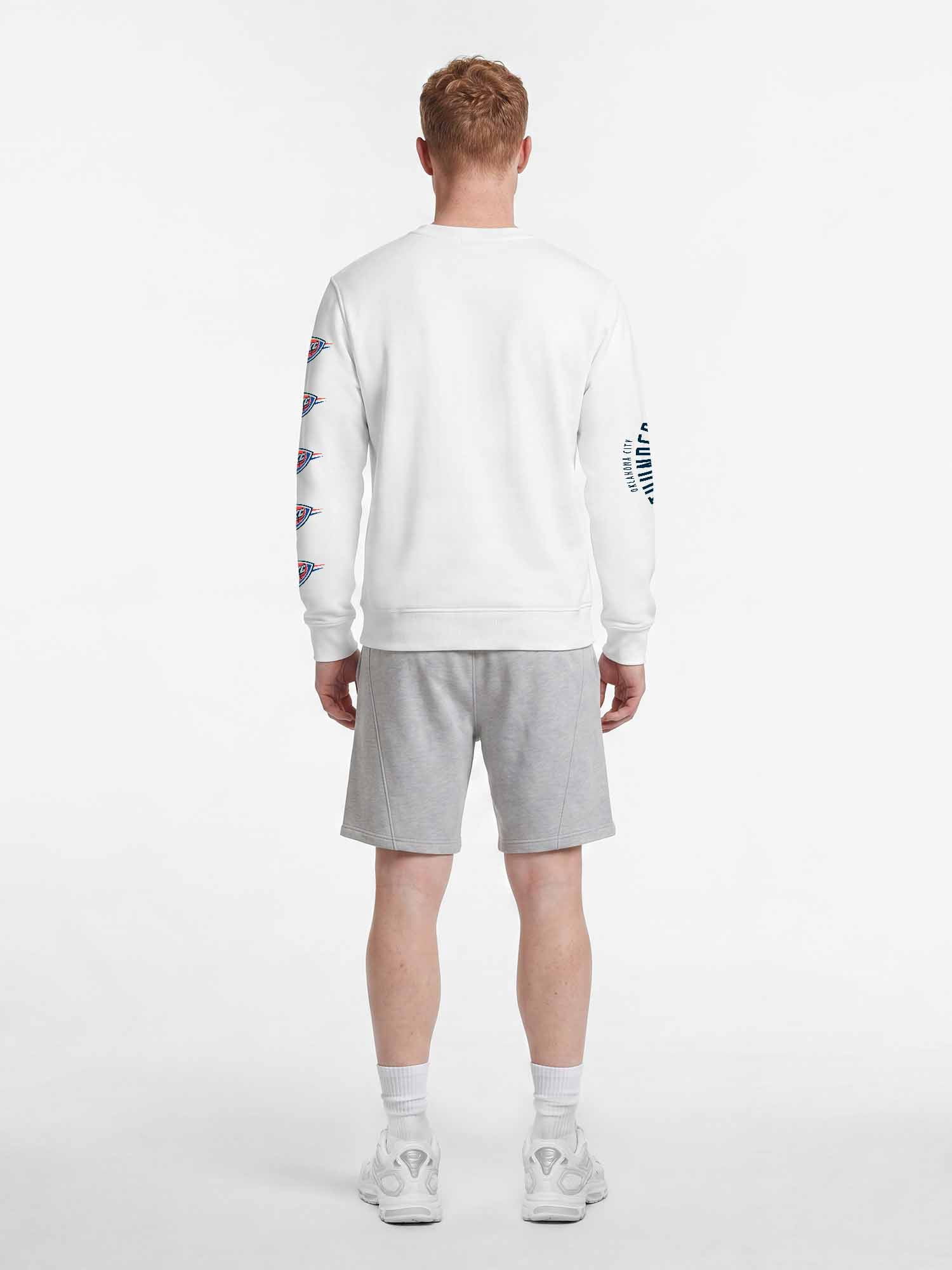 Oklahoma City Thunder Reebok Mens White Crew Sweatshirt