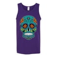 thumbnail image 2 of Wild Bobby Day Of The Dead Sugar Skull Pop Culture Men Graphic Tank Top, Purple, Small, 2 of 5