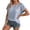 *Sky Blue, variant on Women's Round Neck Short Sleeve T-Shirt ,Casual Loose Cozy Top with Cutout Beige,Womens Plus S