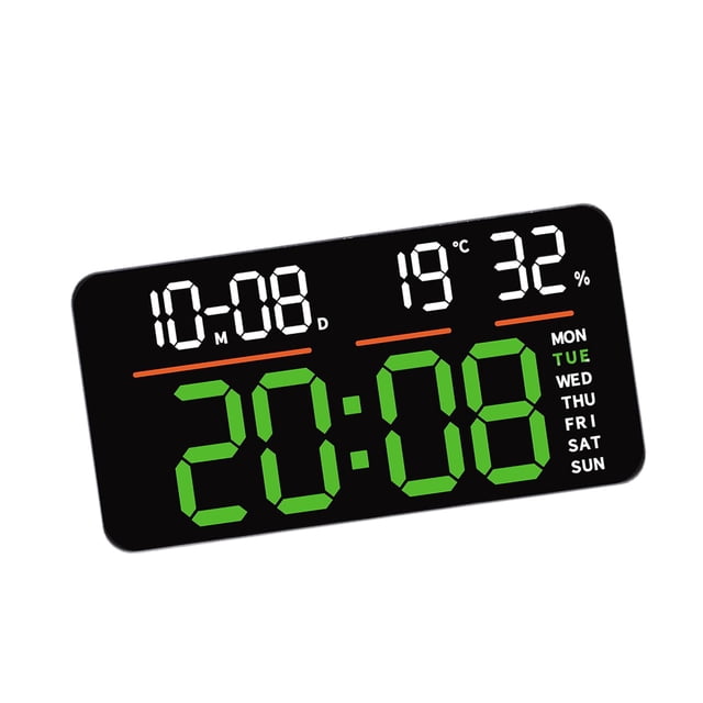 Siruishop Alarm Clock Modern Temperature Detect Desk Clock for Living Room Hall Beside green light