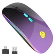 thumbnail image 1 of Mouse CC Store LED inalámbrico Bluetooth 5.1 y 2.4 GHz negro-morado, 1 of 8