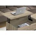 thumbnail image 2 of Monarch Specialties  Table Basse, 42" L, Rectangulaire, Cocktail, Toit Relevable, Taupe Foncé, Métal Noir, Contemporain, Moderne, 2 of 7