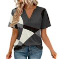 thumbnail image 2 of Gray Women's Short Sleeve T-shirt, Womens Tops Summer Short Sleeve V Neck Blouses Business Casual Loose Fit Tshirts Trendy Fashion Outfits,Women's Short sleeve T-shirt M, 2 of 4