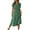 Army Green, variant on Women's Vintage Polka Dot Midi Dress Short Sleeve V-Neck Button Down Casual Summer Dress with Adjustable Waist Tie,Wine L