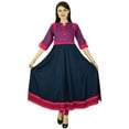thumbnail image 1 of Phagun Ethnic Kurti Rayon Leaves Bollywood Kurta Women Casual Top Tunic Dress, 1 of 4