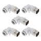 thumbnail image 1 of Conectores de aire de empuje únicos Bargains 5/8" 90 grados unión rápida de línea de aire plástico cobre niquelado 3/4"NPT 5 piezas tono blanco plateado, 1 of 7