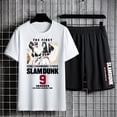 thumbnail image 4 of Slam Dunk-chándal de algodón para hombre, Camiseta con estampado de Anime, pantalones cortos, traje de verano, conjunto de entrenamiento holgado, ropa deportiva de baloncesto, camiseta de gran tamaño, 4 of 4