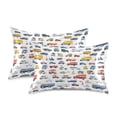 thumbnail image 2 of Haosy Satin Pillowcase for Hair and Skin Standard Cooling Silk Pillow Case with Envelope Closure Car Trucks Boats Planes 20"x40", 2 of 9